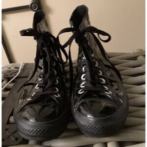 Converse All Star Sz Men’s 8/Women’s 10 Black Patent Leather High Tops